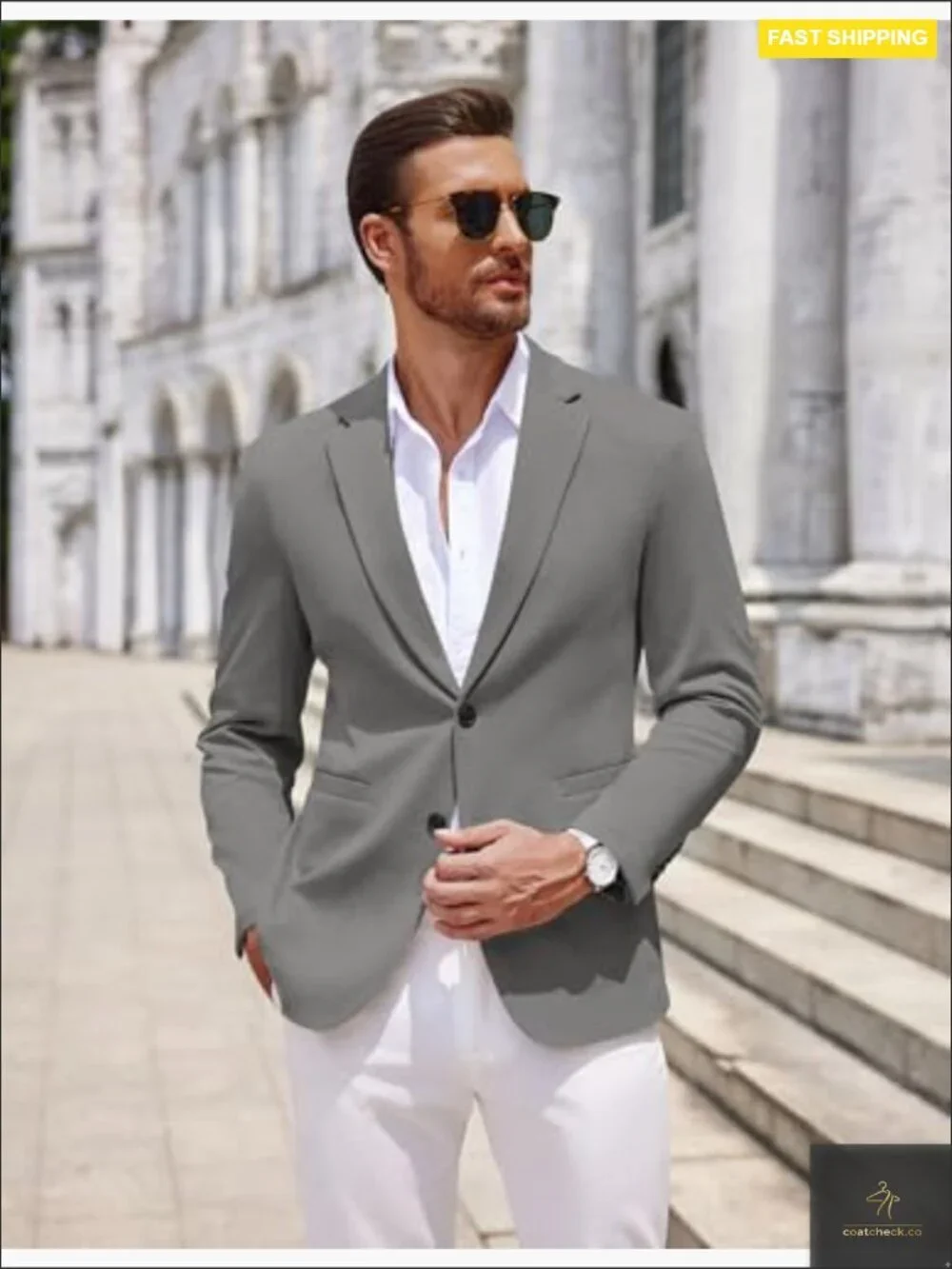 Lightweight Knit Blazer Slim Fit Sport Coat Casual Business Wear Classic